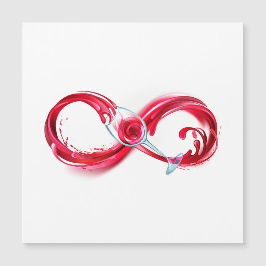 Infinity with Red Wine Magnetische Uitnodiging (Voorkant)