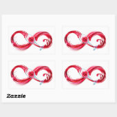Infinity with Red Wine Rechthoekige Sticker (Vel)