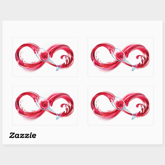 Infinity with Red Wine Rechthoekige Sticker (Vel)