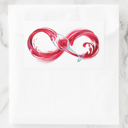 Infinity with Red Wine Rechthoekige Sticker (Tas)