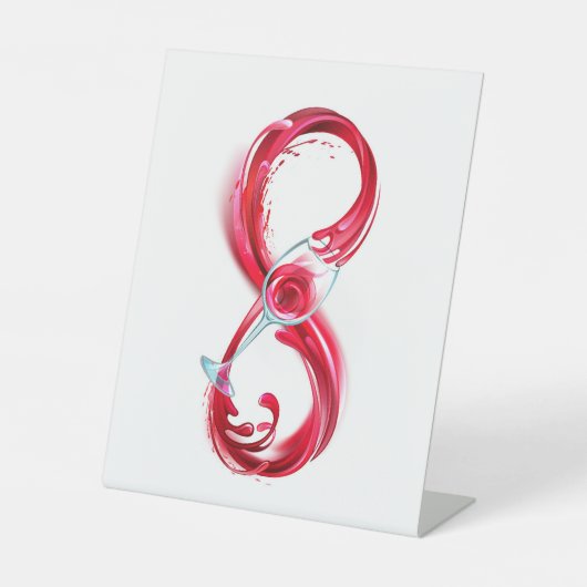Infinity with Red Wine Reclamebord Met Voetstuk (Voorkant)