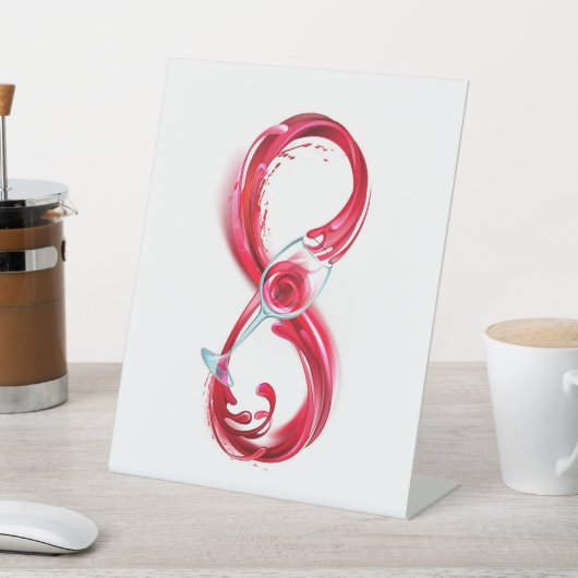 Infinity with Red Wine Reclamebord Met Voetstuk (Insitu)
