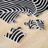 Infinity zwart en witte grafische harde legpuzzel (Zijkant)