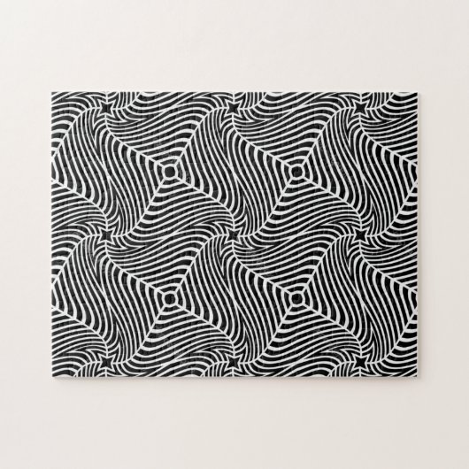 Infinity zwart en witte grafische harde legpuzzel (Horizontaal)