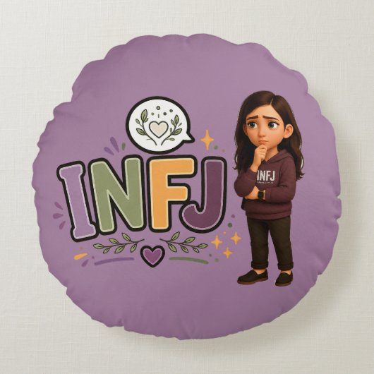 INFJ — A Guardiã das Ideias Rond Kussen (Voorkant)