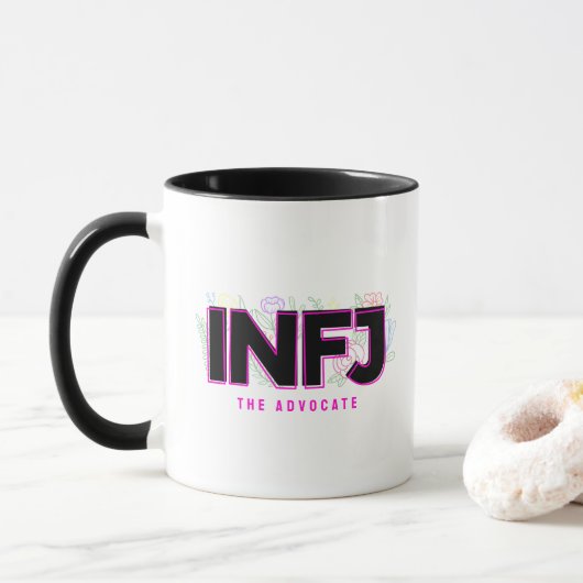 INFJ Introvert Label MBTI Persoonlijkheidstype Blo Mok (Met donut)