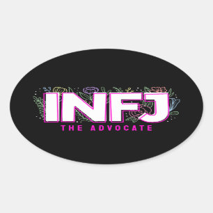 INFJ Introvert MBTI Persoonlijkheidstype Bloemen Ovale Sticker