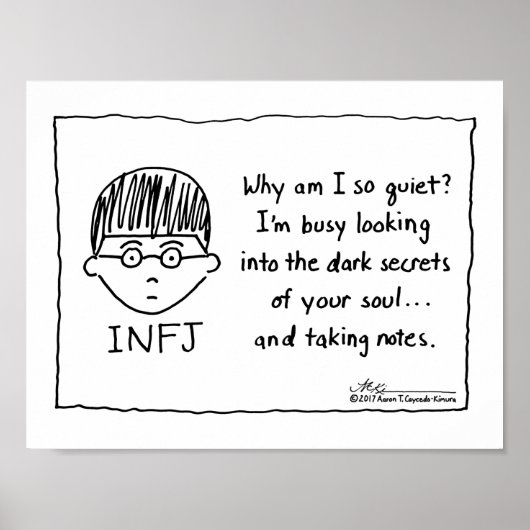 INFJ neemt notities afdrukken Poster (Voorkant)