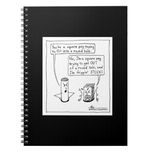 INFJ Square Peg Black notebook Notitieboek (Voorkant)