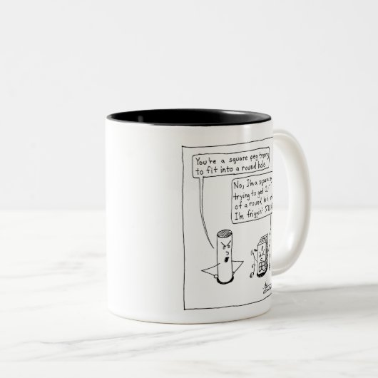 INFJ Square Peg Black Two-Tone Mok (Voorkant rechts)