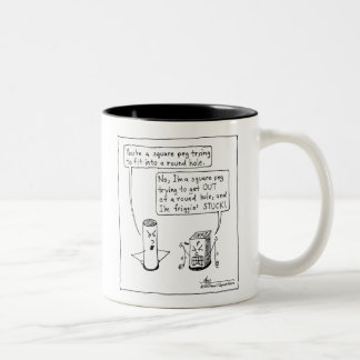 INFJ Square Peg Black Two-Tone Mok