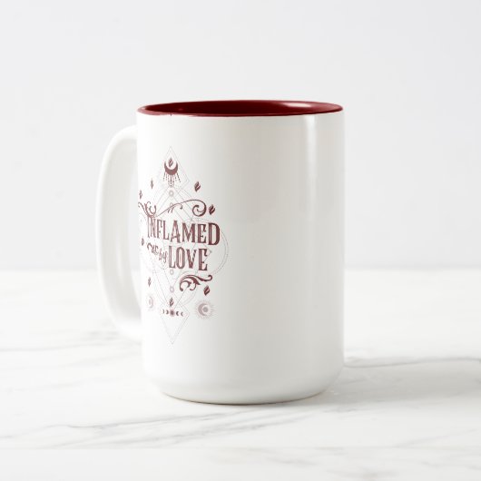 Inflamed by Love (Sleigh Riders book Two) Tweekleurige Koffiemok (Voorkant links)
