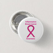Inflammatory Breast Cancer Hot Pink Ronde Button 3,2 Cm (Voorkant /achterkant)