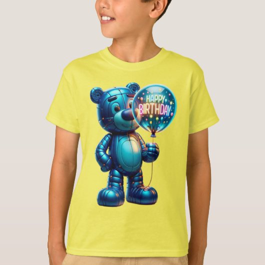  Inflatable Bear with a Balloon, Happy Birthday, b T-shirt (Voorkant)