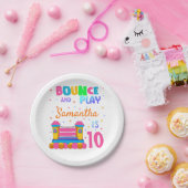 Inflatable Bounce House Jump Birthday Party Papieren Bordje (Feest)