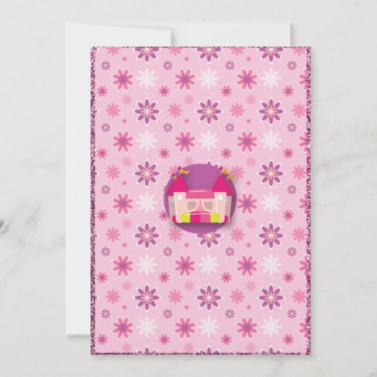 INFLATABLE BOUNCE SLIDE CASTLE BIRTHDAY INVITATION KAART (Achterkant)