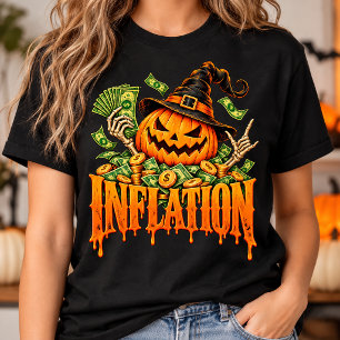 Inflatie Halloween Pompoen Geld Kostuum Humor T-shirt