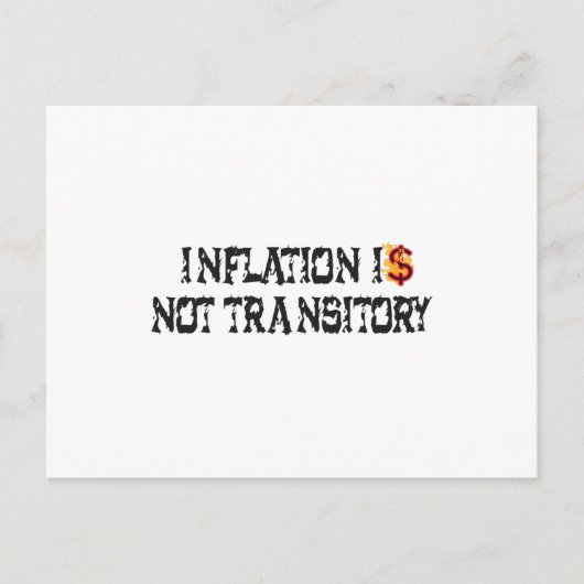 Inflatie is niet tijdelijk briefkaart (Voorkant)