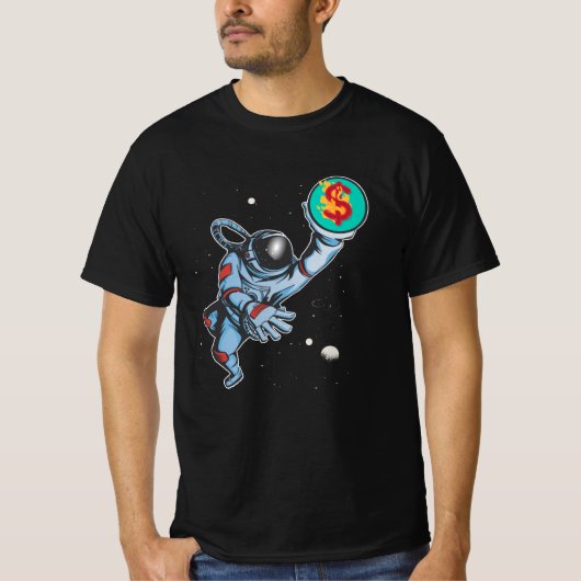 Inflatie naar de maanastronaut t-shirt (Voorkant)