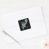 Inflatie naar de maanastronaut vierkante sticker (Envelop)
