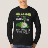 Inflation Gnome Paying Bills  St Patricks Day T-shirt (Voorkant)