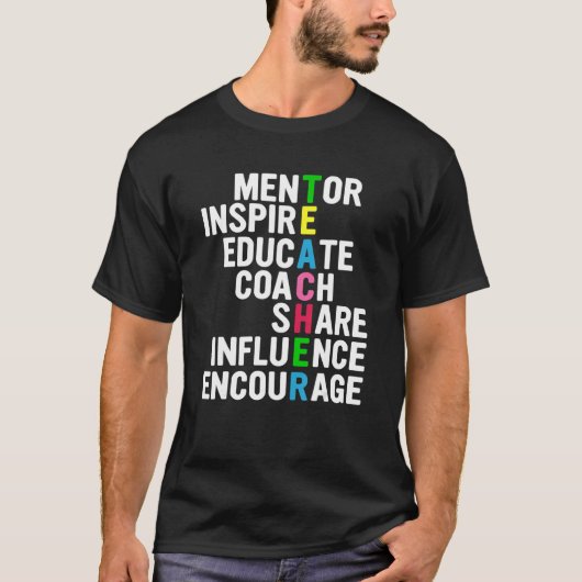influence share educate encourage mentor inspire c t-shirt (Voorkant)