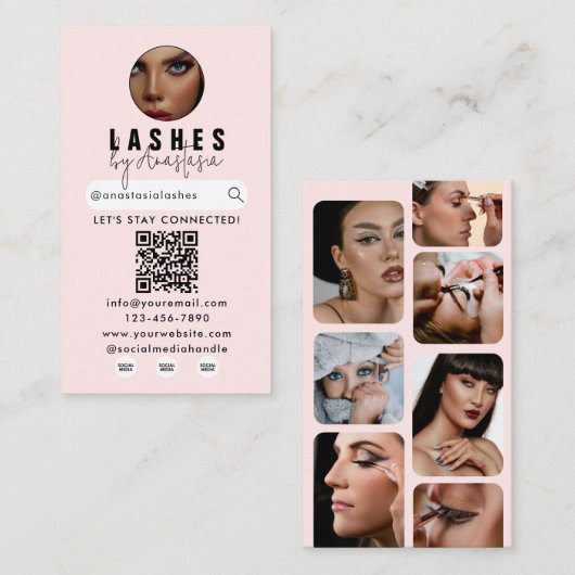 Influencer Beauty Make-up Artist Hair Lashes Foto' Visitekaartje (Voorkant / Achterkant)
