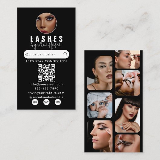 Influencer Beauty Make-up Artist Hair Lashes Foto' Visitekaartje (Voorkant / Achterkant)