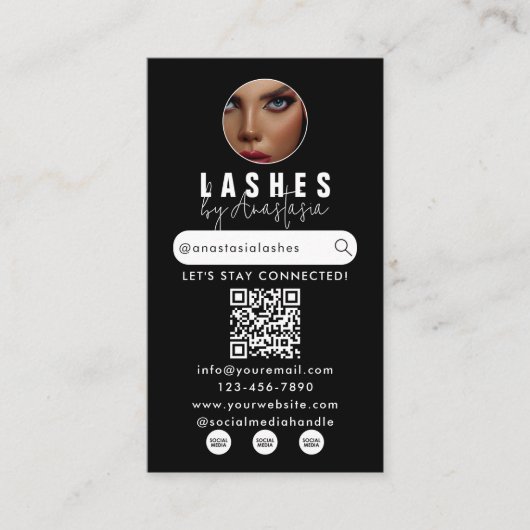Influencer Beauty Make-up Artist Hair Lashes Foto' Visitekaartje (Voorkant)