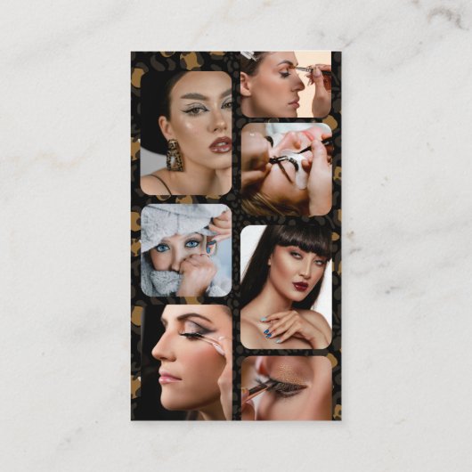 Influencer Beauty Makeup Artist Hair Leopard Print Visitekaartje (Achterkant)