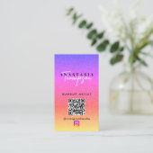 Influencer Beauty Nail Tech Social Media QR Code Visitekaartje (Staand voorkant)