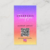 Influencer Beauty Nail Tech Social Media QR Code Visitekaartje (Voorkant)