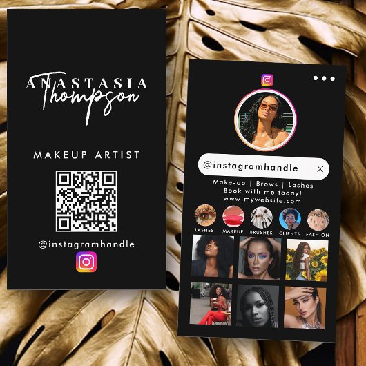 Influencer Beauty Nail Tech Social Media QR Code Visitekaartje