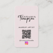 Influencer Beauty Nail Tech Social Media QR Code Visitekaartje (Voorkant)