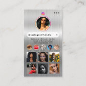 Influencer Beauty Nails Social Media Zilver Visitekaartje (Achterkant)