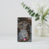 Influencer Beauty Nails Social Media Zwart Modern Visitekaartje (Staand voorkant)