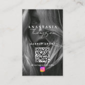 Influencer Beauty Nails Social Media Zwart Wit Visitekaartje (Voorkant)