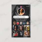 Influencer Beauty Nails Social Media Zwart Wit Visitekaartje (Achterkant)