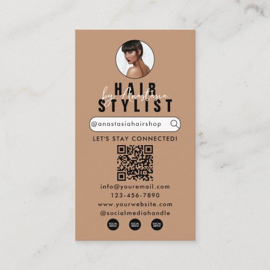 Influencer Beauty Salon Hair Make-up Foto's Visitekaartje (Voorkant)