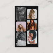 Influencer Beauty Salon Hair Make-up Foto's Zwart Visitekaartje (Achterkant)