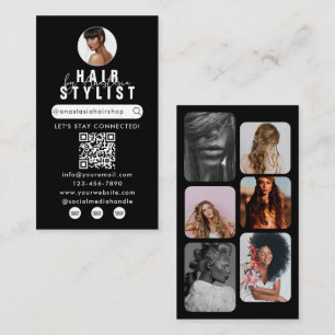 Influencer Beauty Salon Hair Make-up Foto's Zwart Visitekaartje