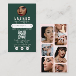 Influencer Beauty Salon Lashes Photos Green Pink  Visitekaartje