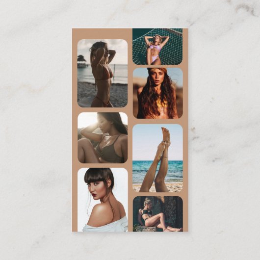 Influencer Beauty Spray Tanning Salon Tan Foto's Visitekaartje (Achterkant)