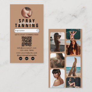 Influencer Beauty Spray Tanning Salon Tan Foto's Visitekaartje