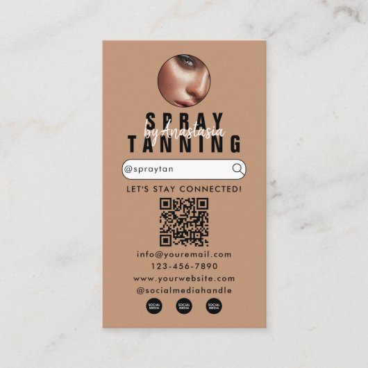 Influencer Beauty Spray Tanning Salon Tan Foto's Visitekaartje (Voorkant)