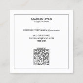 Influencer Blogger Aangepaste QR & Foto Vierkante Visitekaartje (Achterkant)