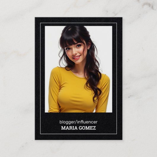 Influencer Blogger Aangepaste QR & Foto Visitekaartje (Voorkant)