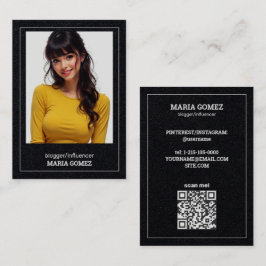 Influencer Blogger Aangepaste QR & Foto Visitekaartje