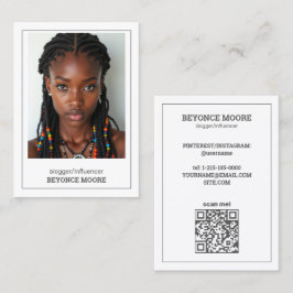 Influencer Blogger Aangepaste QR & Foto Visitekaartje