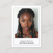 Influencer Blogger Aangepaste QR & Foto Visitekaartje (Voorkant)